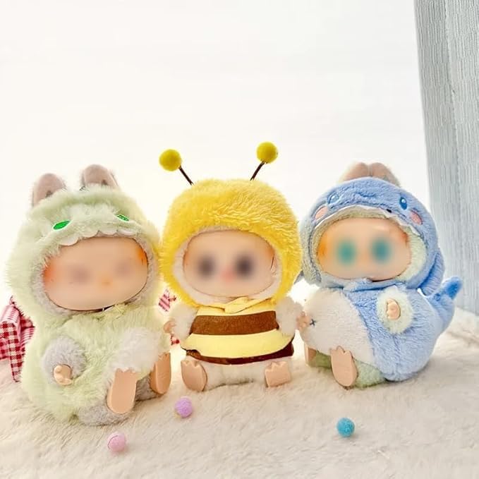 Clothes for Labubu Plush Doll Clothing 17cm/6.7in Doll Outfit for Big into Energy, Exciting Macaron or Have A Seat Series, Cute Stylish Clothes Set for Labubu Dress up (Shrimp)