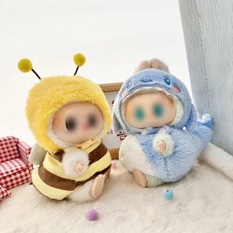 Clothes for Labubu Plush Doll Clothing 17cm/6.7in Doll Outfit for Big into Energy, Exciting Macaron or Have A Seat Series, Cute Stylish Clothes Set for Labubu Dress up (Shrimp)