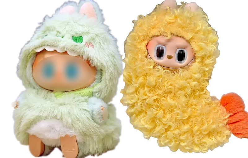 Clothes for Labubu Plush Doll Clothing 17cm/6.7in Doll Outfit for Big into Energy, Exciting Macaron or Have A Seat Series, Cute Stylish Clothes Set for Labubu Dress up (Shrimp)