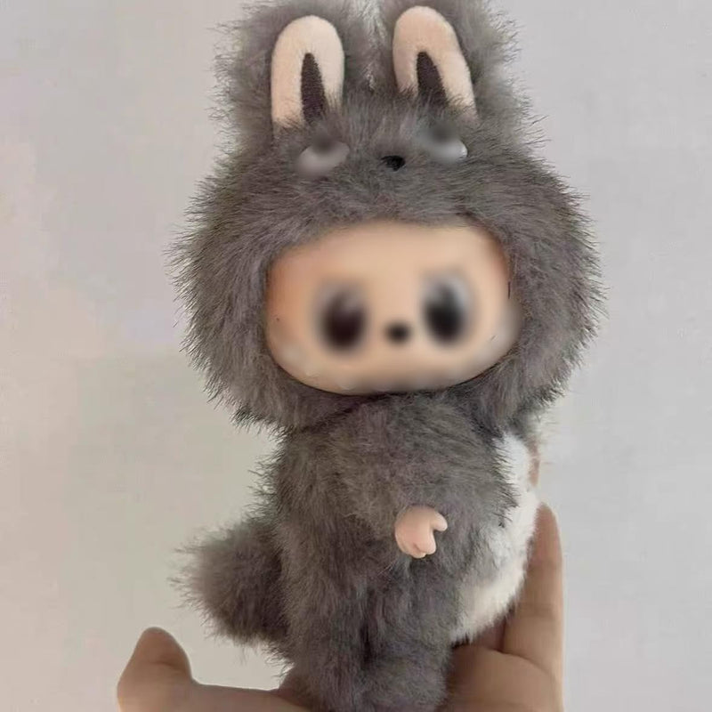 Clothes for Labubu Plush Doll Clothing 17cm/6.7in Doll Outfit for Big into Energy, Exciting Macaron or Have A Seat Series, Cute Stylish Clothes Set for Labubu Dress up (Shrimp)