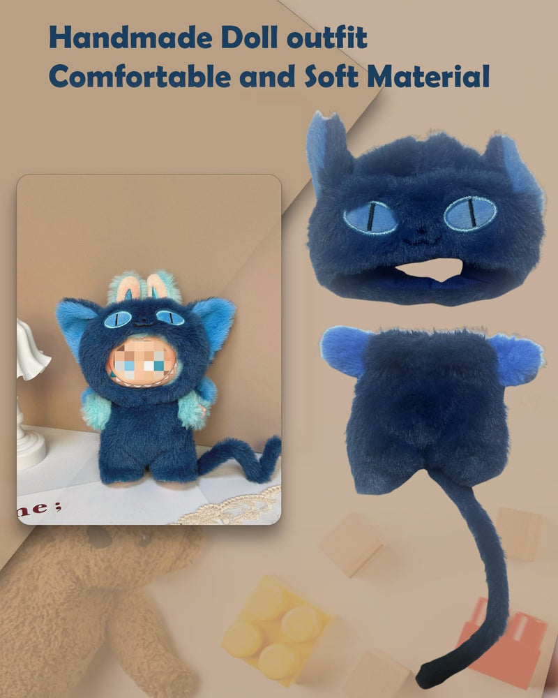 Clothes for Labubu Plush Doll Clothing 17cm/6.7in Doll Outfit for Big into Energy, Exciting Macaron or Have A Seat Series, Cute Stylish Clothes Set for Labubu Dress up (Shrimp)