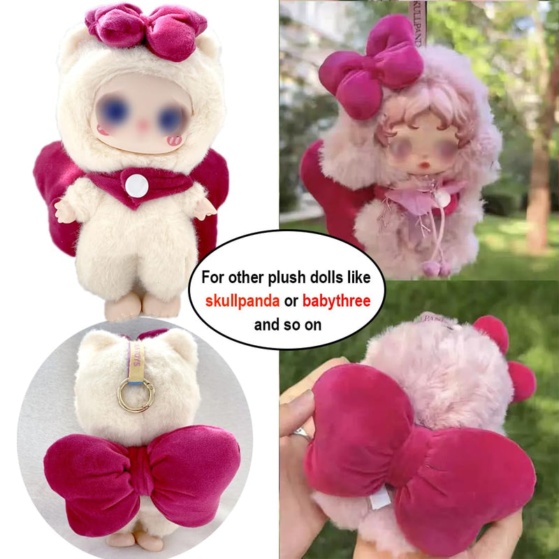 Clothes for Labubu Plush Doll Clothing 17cm/6.7in Doll Outfit for Big into Energy, Exciting Macaron or Have A Seat Series, Cute Stylish Clothes Set for Labubu Dress up (Shrimp)