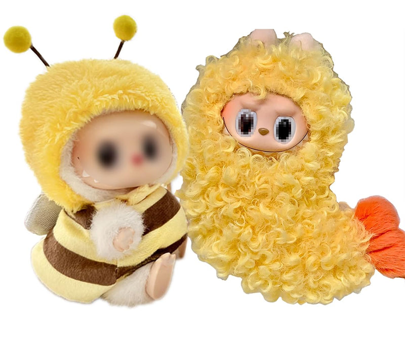 Clothes for Labubu Plush Doll Clothing 17cm/6.7in Doll Outfit for Big into Energy, Exciting Macaron or Have A Seat Series, Cute Stylish Clothes Set for Labubu Dress up (Shrimp)