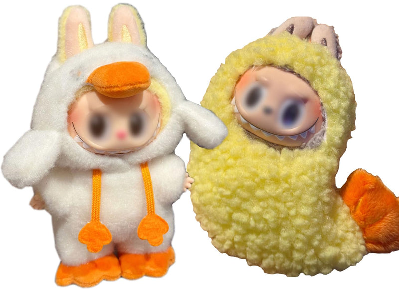 Clothes for Labubu Plush Doll Clothing 17cm/6.7in Doll Outfit for Big into Energy, Exciting Macaron or Have A Seat Series, Cute Stylish Clothes Set for Labubu Dress up (Shrimp)