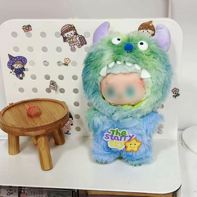 Clothes for Labubu Plush Doll Clothing 17cm/6.7in Doll Outfit for Big into Energy, Exciting Macaron or Have A Seat Series, Cute Stylish Clothes Set for Labubu Dress up (Shrimp)