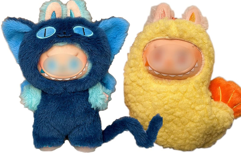 Clothes for Labubu Plush Doll Clothing 17cm/6.7in Doll Outfit for Big into Energy, Exciting Macaron or Have A Seat Series, Cute Stylish Clothes Set for Labubu Dress up (Shrimp)