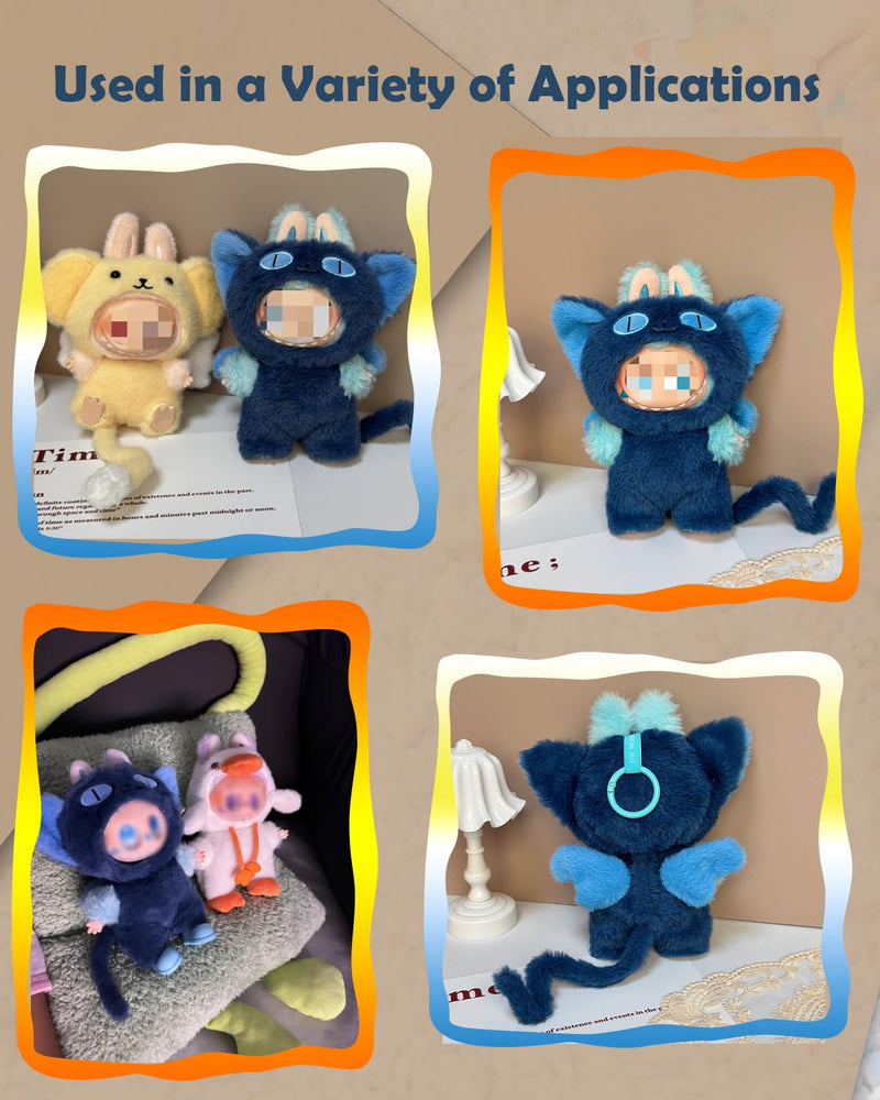 Clothes for Labubu Plush Doll Clothing 17cm/6.7in Doll Outfit for Big into Energy, Exciting Macaron or Have A Seat Series, Cute Stylish Clothes Set for Labubu Dress up (Shrimp)