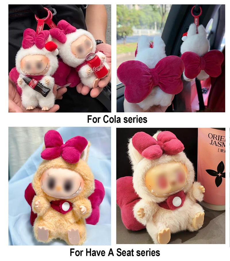 Clothes for Labubu Plush Doll Clothing 17cm/6.7in Doll Outfit for Big into Energy, Exciting Macaron or Have A Seat Series, Cute Stylish Clothes Set for Labubu Dress up (Shrimp)