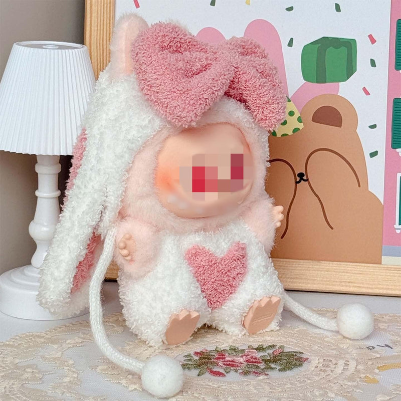 Clothes for Labubu Plush Doll Clothing 17cm/6.7in Doll Outfit for Big into Energy, Exciting Macaron or Have A Seat Series, Cute Stylish Clothes Set for Labubu Dress up (Shrimp)