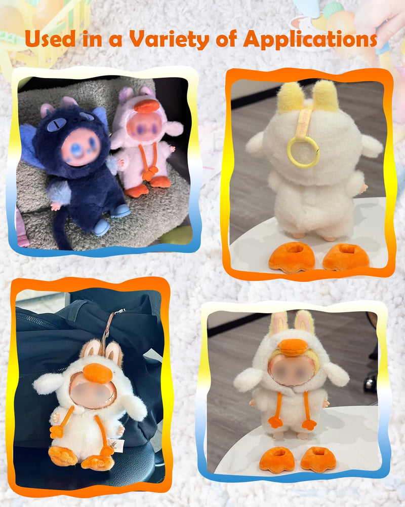Clothes for Labubu Plush Doll Clothing 17cm/6.7in Doll Outfit for Big into Energy, Exciting Macaron or Have A Seat Series, Cute Stylish Clothes Set for Labubu Dress up (Shrimp)