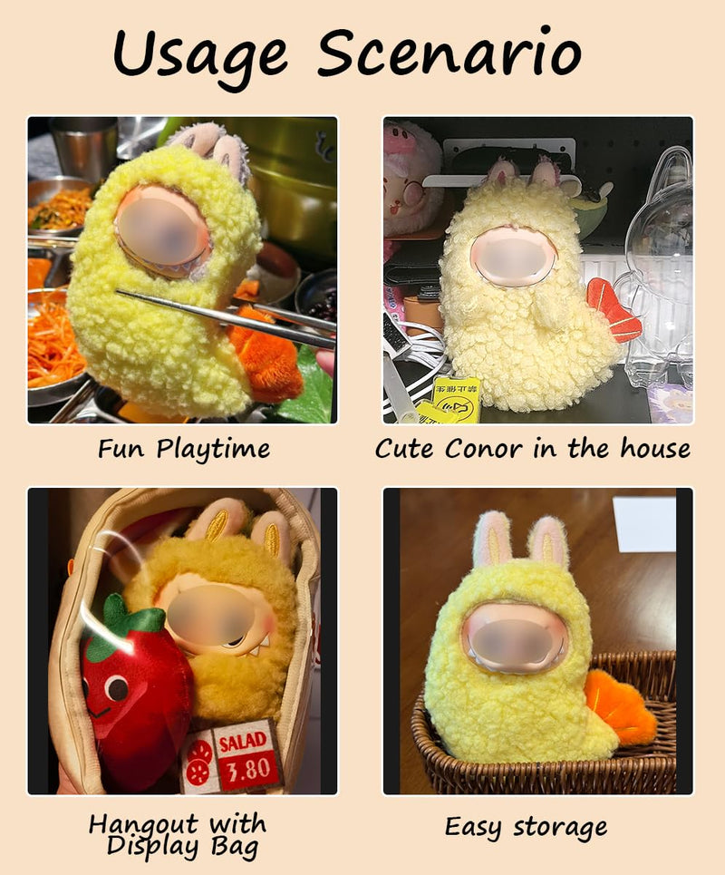 Clothes for Labubu Plush Doll Clothing 17cm/6.7in Doll Outfit for Big into Energy, Exciting Macaron or Have A Seat Series, Cute Stylish Clothes Set for Labubu Dress up (Shrimp)