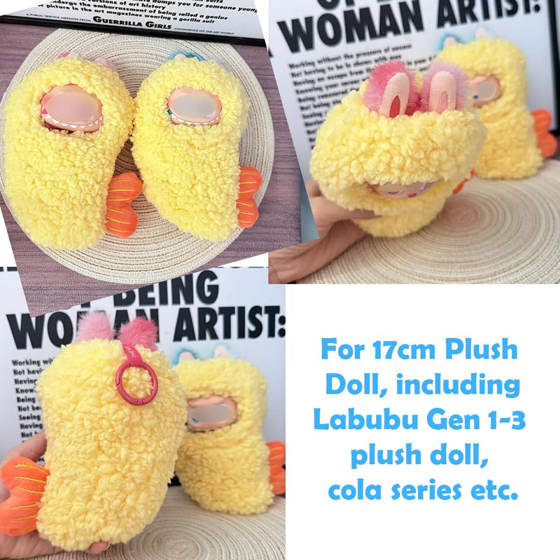 Clothes for Labubu Plush Doll Clothing 17cm/6.7in Doll Outfit for Big into Energy, Exciting Macaron or Have A Seat Series, Cute Stylish Clothes Set for Labubu Dress up (Shrimp)