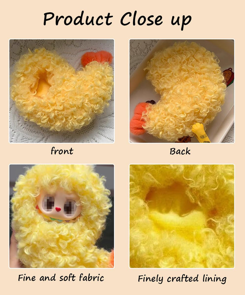 Clothes for Labubu Plush Doll Clothing 17cm/6.7in Doll Outfit for Big into Energy, Exciting Macaron or Have A Seat Series, Cute Stylish Clothes Set for Labubu Dress up (Shrimp)