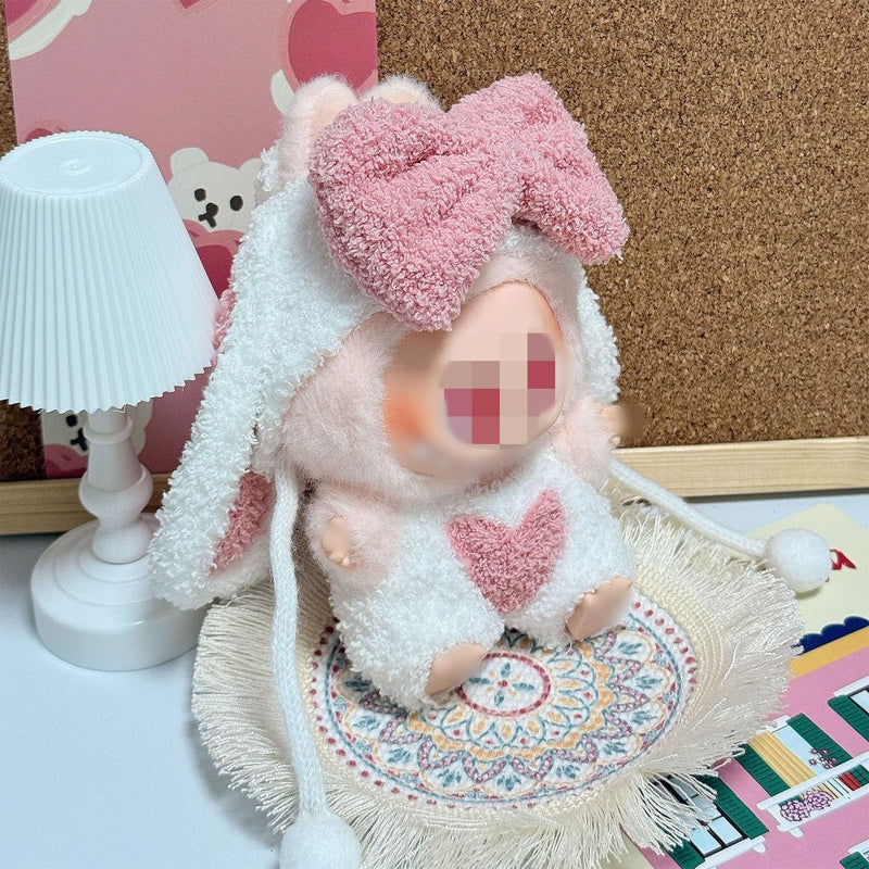Clothes for Labubu Plush Doll Clothing 17cm/6.7in Doll Outfit for Big into Energy, Exciting Macaron or Have A Seat Series, Cute Stylish Clothes Set for Labubu Dress up (Shrimp)