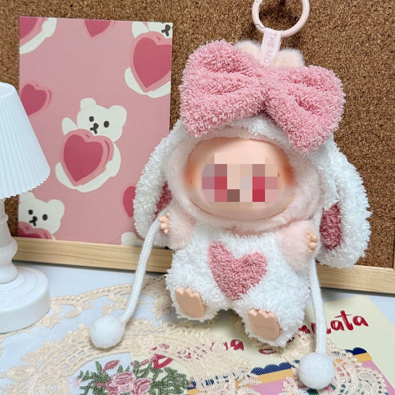 Clothes for Labubu Plush Doll Clothing 17cm/6.7in Doll Outfit for Big into Energy, Exciting Macaron or Have A Seat Series, Cute Stylish Clothes Set for Labubu Dress up (Shrimp)