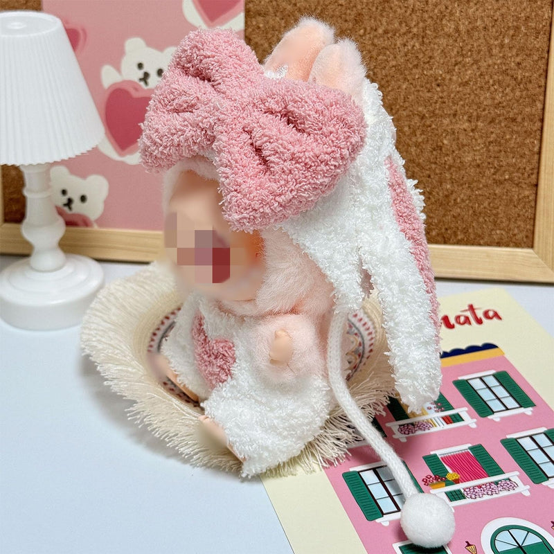 Clothes for Labubu Plush Doll Clothing 17cm/6.7in Doll Outfit for Big into Energy, Exciting Macaron or Have A Seat Series, Cute Stylish Clothes Set for Labubu Dress up (Shrimp)